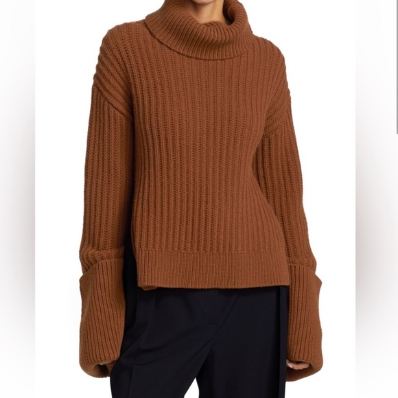 The Row Aneke oversized Ribbed Wool Turtleneck Sweater | Size XL - Picture 3 of 5